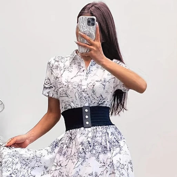 Ruffles Triple-Buckle Wide Waist Belt