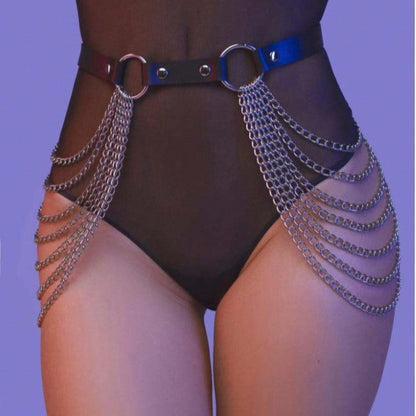 BoldGleam Leather Body Chain