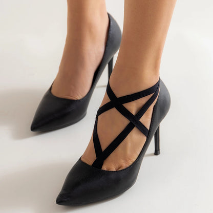 Elastic Gothic Cross Anklet