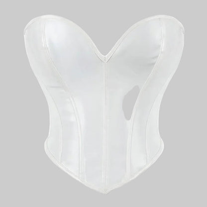 Shiny Leather Crop Top Corset