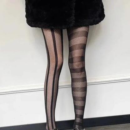 Asymmetry Charm Mesh Pantyhose