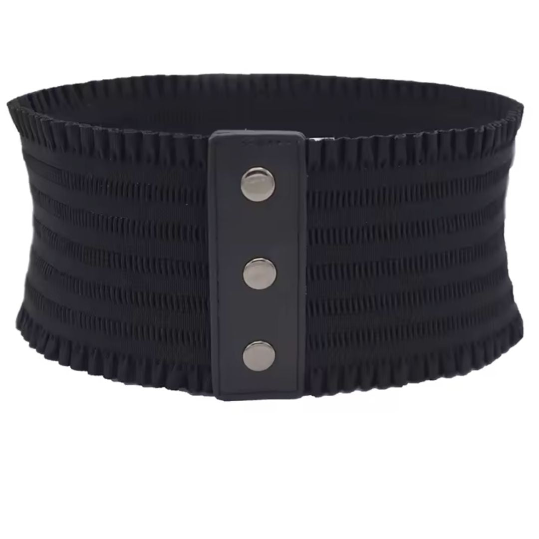 Ruffles Triple-Buckle Wide Waist Belt