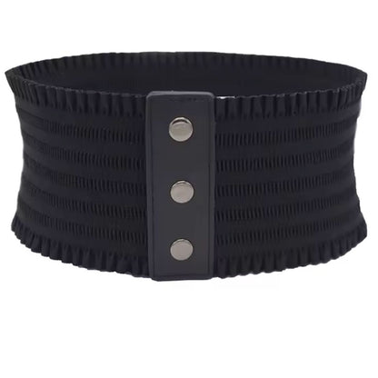 Ruffles Triple-Buckle Wide Waist Belt