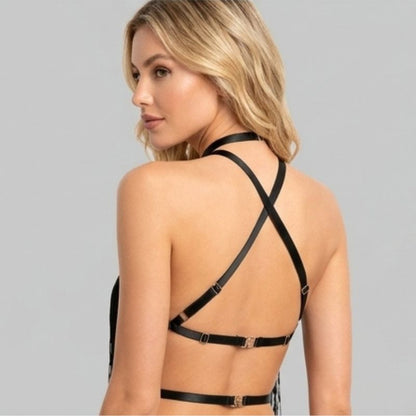Noir Fringe Halter